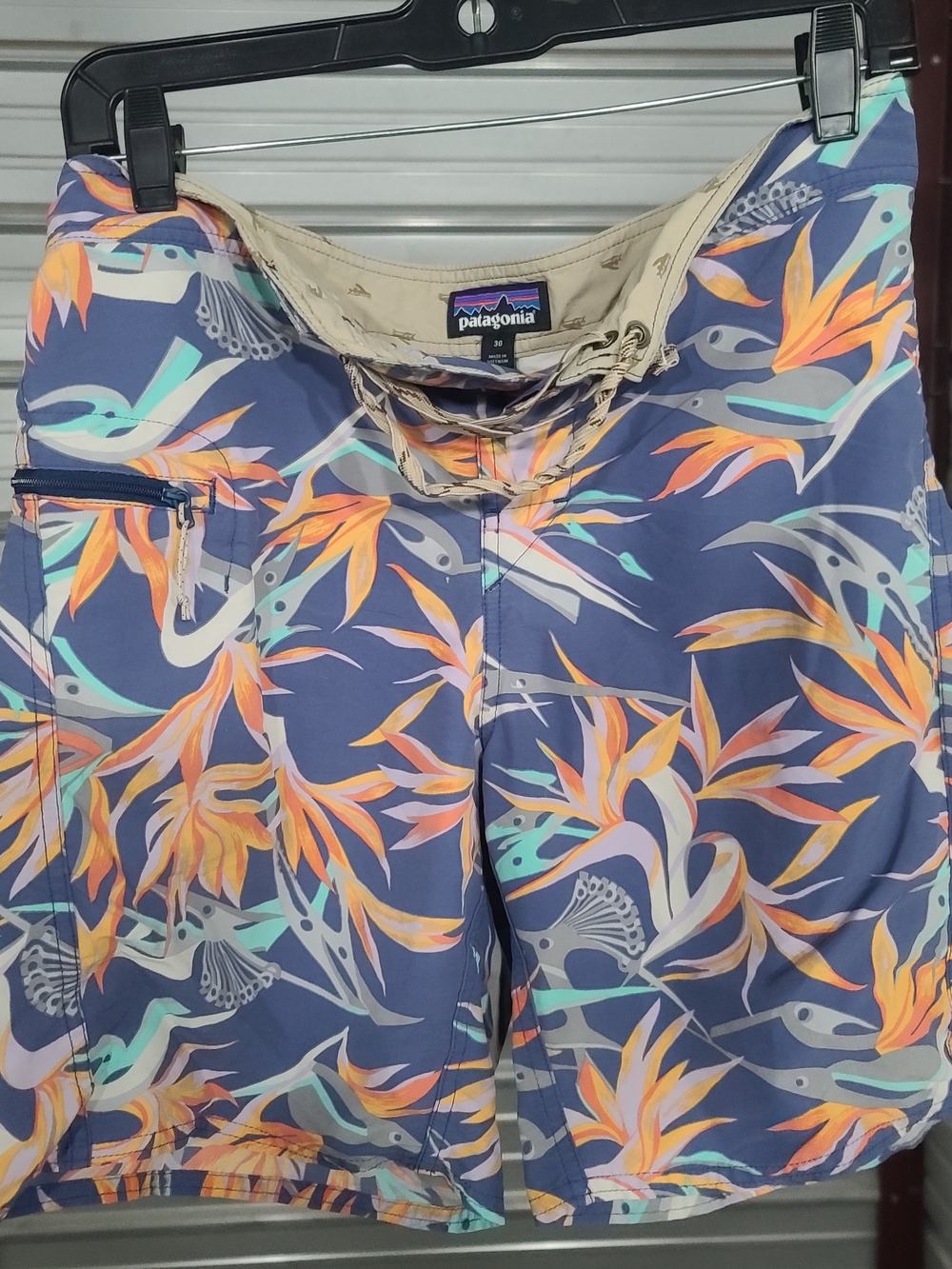 Patagonia Floral Print Boardshorts - Blue & Orange